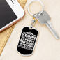 Anything You Can't Handle White Keychain Stainless Steel or 18k Gold Dog Tag Keyring-Express Your Love Gifts