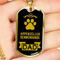 Appenzeller Sennenhunde Dad Dog Necklace Stainless Steel or 18k Gold Dog Tag W 24" Dog Owner Lover-Express Your Love Gifts