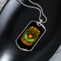 Appreciative Dog Green Necklace Stainless Steel or 18k Gold Dog Tag 24" Chain-Express Your Love Gifts