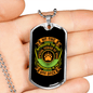 Appreciative Dog Green Necklace Stainless Steel or 18k Gold Dog Tag 24" Chain-Express Your Love Gifts