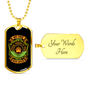 Appreciative Dog Green Necklace Stainless Steel or 18k Gold Dog Tag 24" Chain-Express Your Love Gifts