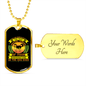 Appreciative Dog Neon Green Necklace Stainless Steel or 18k Gold Dog Tag 24" Chain-Express Your Love Gifts