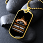 Appreciative Dog White Brown Necklace Stainless Steel or 18k Gold Dog Tag 24" Chain-Express Your Love Gifts