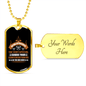 Appreciative Dog White Brown Necklace Stainless Steel or 18k Gold Dog Tag 24" Chain-Express Your Love Gifts