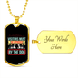 Approved by Dog Blue Necklace Stainless Steel or 18k Gold Dog Tag 24" Chain-Express Your Love Gifts