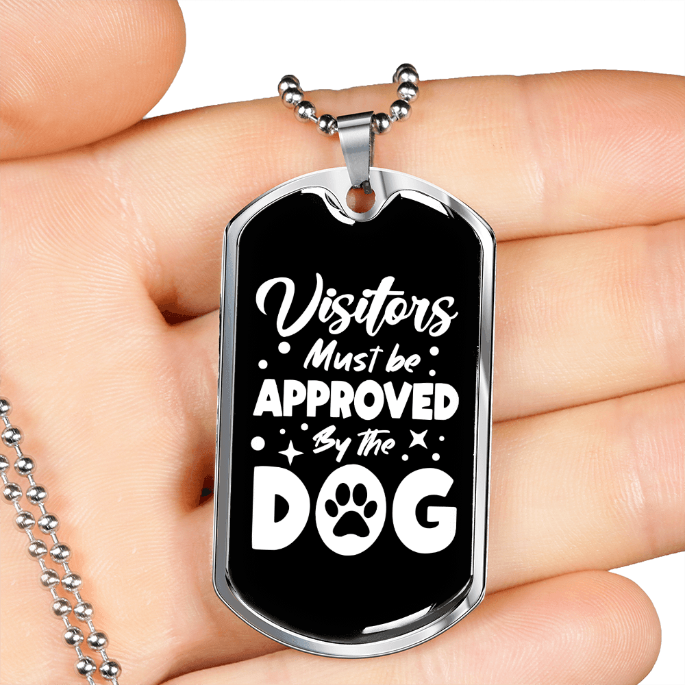 Approved by Dog Necklace Stainless Steel or 18k Gold Dog Tag 24" Chain-Express Your Love Gifts