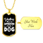 Approved by Dog Necklace Stainless Steel or 18k Gold Dog Tag 24" Chain-Express Your Love Gifts