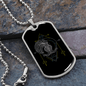 Aquarius Black Zodiac Necklace Stainless Steel or 18k Gold Dog Tag 24" Chain-Express Your Love Gifts