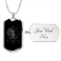 Aquarius Black Zodiac Necklace Stainless Steel or 18k Gold Dog Tag 24" Chain-Express Your Love Gifts