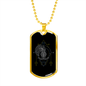 Aquarius Black Zodiac Necklace Stainless Steel or 18k Gold Dog Tag 24" Chain-Express Your Love Gifts