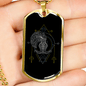 Aquarius Black Zodiac Necklace Stainless Steel or 18k Gold Dog Tag 24" Chain-Express Your Love Gifts