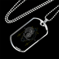 Aquarius Black Zodiac Necklace Stainless Steel or 18k Gold Dog Tag 24" Chain-Express Your Love Gifts