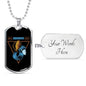 Aquarius Dog Tag Astrology Zodiac Sign Stainless Steel or 18k Gold 24" Chain-Express Your Love Gifts