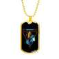 Aquarius Dog Tag Astrology Zodiac Sign Stainless Steel or 18k Gold 24" Chain-Express Your Love Gifts
