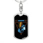 Aquarius Dog Tag Pendant Keychain Stainless Steel or 18k Gold-Express Your Love Gifts
