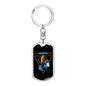 Aquarius Dog Tag Pendant Keychain Stainless Steel or 18k Gold-Express Your Love Gifts