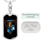 Aquarius Dog Tag Pendant Keychain Stainless Steel or 18k Gold-Express Your Love Gifts