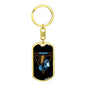 Aquarius Dog Tag Pendant Keychain Stainless Steel or 18k Gold-Express Your Love Gifts