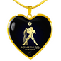 Aquarius Horoscope Zodiac Necklace Stainless Steel or 18k Gold Heart 18-22"-Express Your Love Gifts