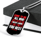 Are Heavy Laden Rest Matthew 11:28 Necklace Stainless Steel or 18k Gold Dog Tag 24" Chain-Express Your Love Gifts