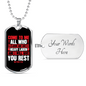 Are Heavy Laden Rest Matthew 11:28 Necklace Stainless Steel or 18k Gold Dog Tag 24" Chain-Express Your Love Gifts