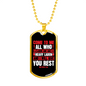 Are Heavy Laden Rest Matthew 11:28 Necklace Stainless Steel or 18k Gold Dog Tag 24" Chain-Express Your Love Gifts