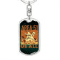 Area 51 Running Dog Tag Pendant Keychain Stainless Steel or 18k Gold-Express Your Love Gifts