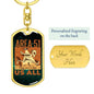 Area 51 Running Dog Tag Pendant Keychain Stainless Steel or 18k Gold-Express Your Love Gifts
