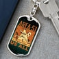 Area 51 Running Dog Tag Pendant Keychain Stainless Steel or 18k Gold-Express Your Love Gifts