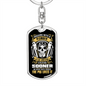Arguing With A Plumber Swivel Keychain Dog Tag Stainless Steel or 18k Gold-Express Your Love Gifts