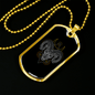 Aries Black Zodiac Necklace Stainless Steel or 18k Gold Dog Tag 24" Chain-Express Your Love Gifts