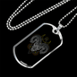 Aries Black Zodiac Necklace Stainless Steel or 18k Gold Dog Tag 24" Chain-Express Your Love Gifts