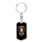 Aries Dog Tag Pendant Keychain Stainless Steel or 18k Gold-Express Your Love Gifts