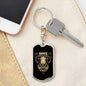 Aries Dog Tag Pendant Keychain Stainless Steel or 18k Gold-Express Your Love Gifts