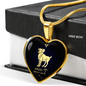 Aries Horoscope Zodiac Necklace Stainless Steel or 18k Gold Heart 18-22"-Express Your Love Gifts