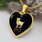 Aries Horoscope Zodiac Necklace Stainless Steel or 18k Gold Heart 18-22"-Express Your Love Gifts