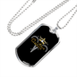 Aries Queen Zodiac Necklace Stainless Steel or 18k Gold Dog Tag 24" Chain-Express Your Love Gifts