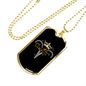 Aries Queen Zodiac Necklace Stainless Steel or 18k Gold Dog Tag 24" Chain-Express Your Love Gifts