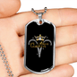 Aries Queen Zodiac Necklace Stainless Steel or 18k Gold Dog Tag 24" Chain-Express Your Love Gifts