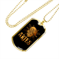 Aries Ram Zodiac Necklace Stainless Steel or 18k Gold Dog Tag 24" Chain-Express Your Love Gifts