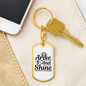 Arise And Shine Cross Keychain Stainless Steel or 18k Gold Dog Tag Keyring-Express Your Love Gifts