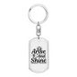 Arise And Shine Cross Keychain Stainless Steel or 18k Gold Dog Tag Keyring-Express Your Love Gifts