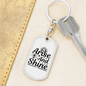 Arise And Shine Cross Keychain Stainless Steel or 18k Gold Dog Tag Keyring-Express Your Love Gifts