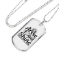 Arise And Shine Cross Necklace Stainless Steel or 18k Gold Dog Tag 24" Chain-Express Your Love Gifts