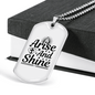 Arise And Shine Cross Necklace Stainless Steel or 18k Gold Dog Tag 24" Chain-Express Your Love Gifts