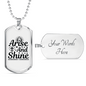 Arise And Shine Cross Necklace Stainless Steel or 18k Gold Dog Tag 24" Chain-Express Your Love Gifts