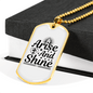 Arise And Shine Cross Necklace Stainless Steel or 18k Gold Dog Tag 24" Chain-Express Your Love Gifts