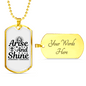 Arise And Shine Cross Necklace Stainless Steel or 18k Gold Dog Tag 24" Chain-Express Your Love Gifts