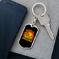 Arizona Mountain Bike Cycling Keychain Stainless Steel or 18k Gold Dog Tag Keyring-Express Your Love Gifts