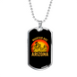 Arizona Mountain Bike Cycling Necklace Stainless Steel or 18k Gold Dog Tag 24"-Express Your Love Gifts